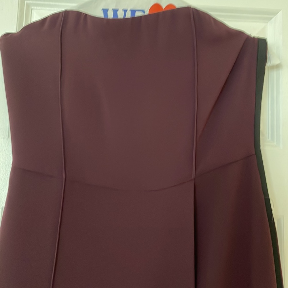 Yigal Azrouel Cocktail Dress w Tuxedo stripe and slit